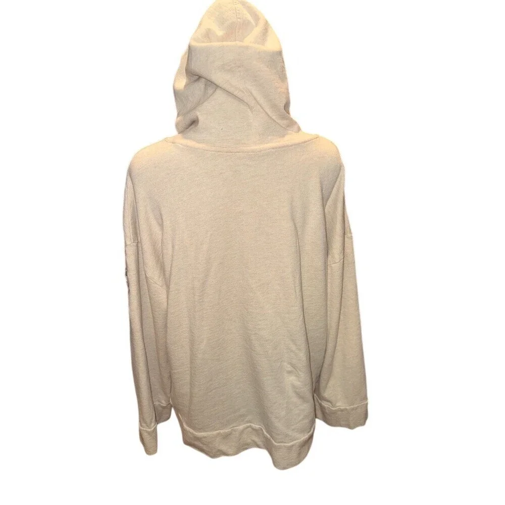 Style & Co Hoodie Sweatshirt Womens Large Ivory Floral